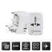 Adaptateur universel de voyage avec sorties USB-C et USB-A - Blanc Geschäftsgeschenk