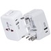 Adaptateur universel de voyage avec sorties USB-C et USB-A - Blanc Geschäftsgeschenk