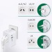 Adaptateur universel de voyage avec sorties USB-C et USB-A - Blanc Geschäftsgeschenk