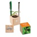 Pot cube bois de bureau - Bulbes de trèfle à 4 feuilles Geschäftsgeschenk