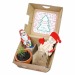 Coffret cadeau de Noël - Pots en argile, Père Noël en chocolat, moules pour sapin de Noël et figurine de bonhomme de neige e Geschäftsgeschenk