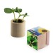Pot rond en bois - Bulbes de trèfle à 4 feuilles Geschäftsgeschenk