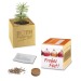 Pot cube bois de bureau de Noël - Design standard - Epicéa - sans gravure laser Geschäftsgeschenk