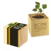 Pot cube bois Mini - Design standard - Trèfle à 4 feuilles Geschäftsgeschenk