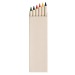 Paquet 6 crayons en bois de couleur en carton du lait, Moins de 1 euro Werbung