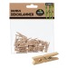 Pince à linge en bambou, environ 3cm, 24 jeux Geschäftsgeschenk