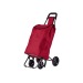 chariot de supermarché rouge, poussette à marché ou cabas à roulettes Werbung