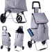 Chariot de courses avec sac, gris, 40 l, poussette à marché ou cabas à roulettes Werbung