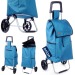 Chariot de courses avec sac, bleu, 40 l, poussette à marché ou cabas à roulettes Werbung