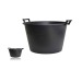 Seau rond avec poignées 130 litres noir Geschäftsgeschenk