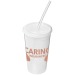 Doppelwandiger 35cl-Becher mit Strohhalm Geschäftsgeschenk