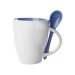 Mug bicolore en céramique de 28cl avec cuillère, mug en céramique Werbung