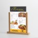 Porte-visuel/menu socle bois 2 montants plexi 1/3A4 210x105 Geschäftsgeschenk