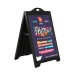 Stop trottoir 2 faces H.91xL.61cm noir sur roulettes Geschäftsgeschenk