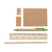 Trousse garnie (taille-crayon, gomme, règle, stylo, carnet) en non-tissé, Trousse à crayons Werbung