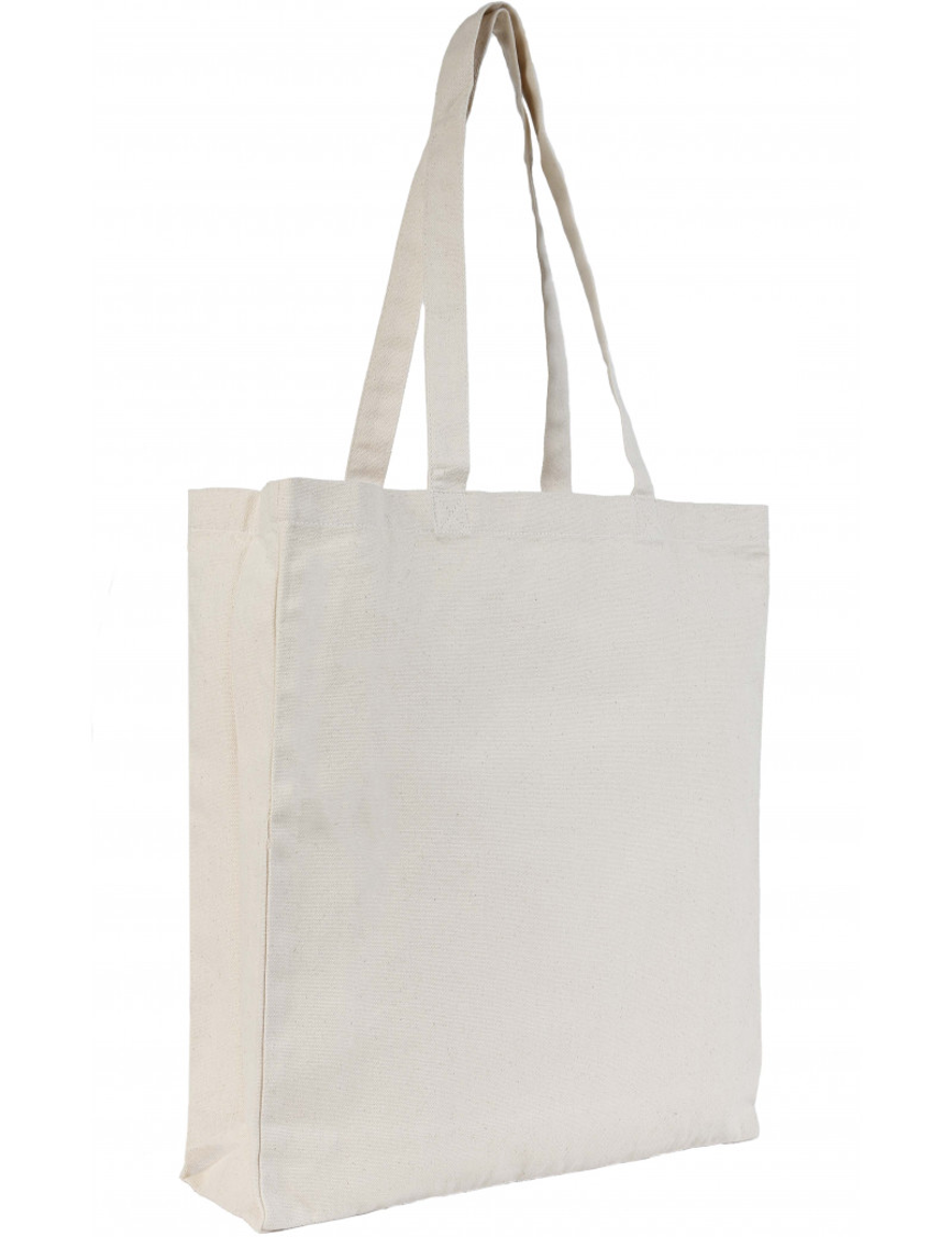 Baumwolltasche mit seitenfalten