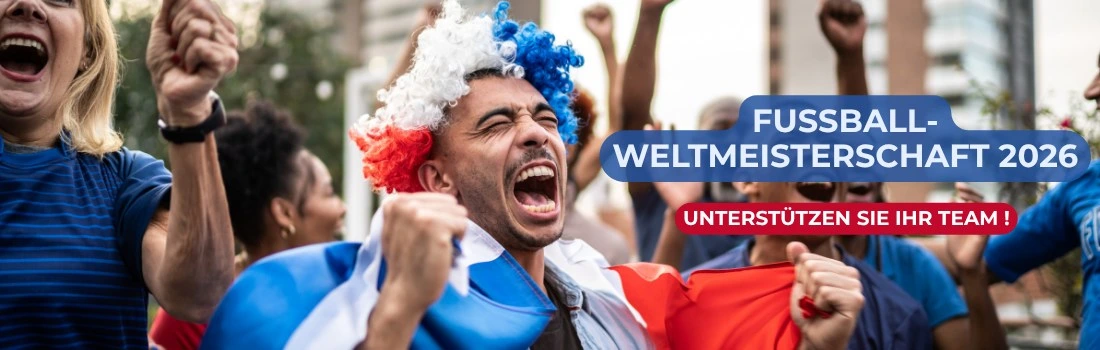 Fans mit WM-Fanartikeln 2026
