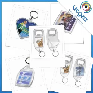 Übersicht über Produkte vom Typ personalisierte Fenster-Schlüsselanhänger mit Einlage