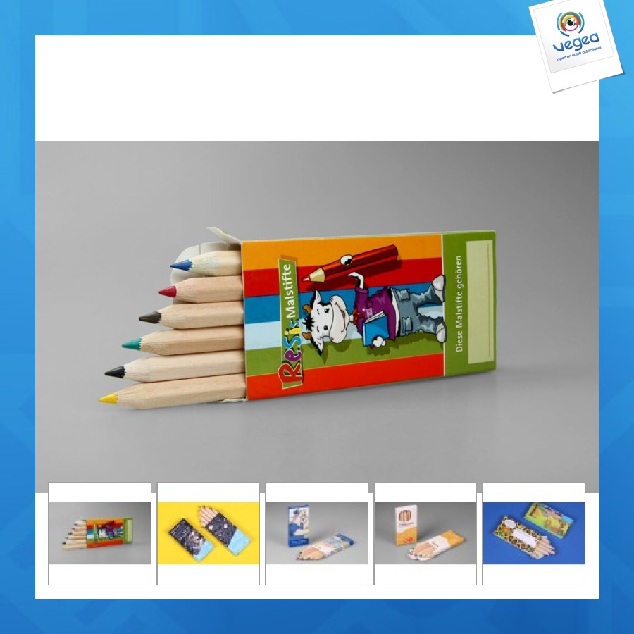 6 petits crayons de couleur personnalisables durables