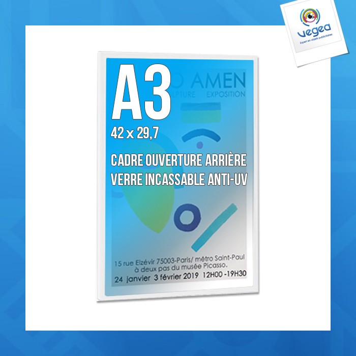 Cadre personnalisable déco a3 couleur blanc
