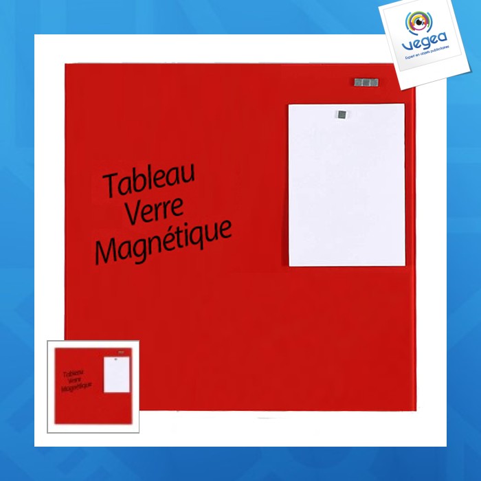 Tableau affichage-ecriture verre magnet 40x60cm rouge