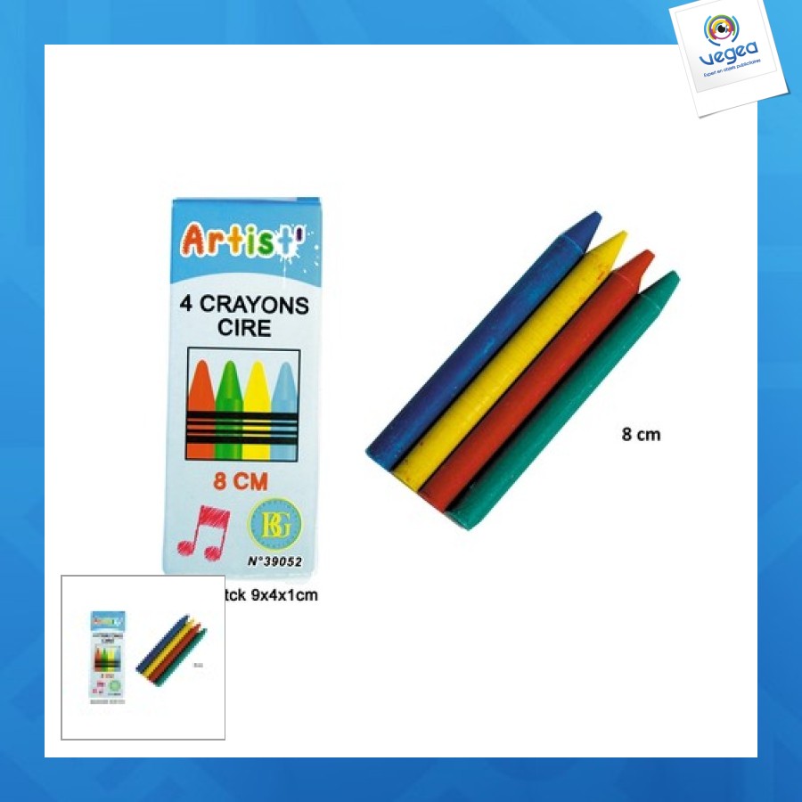 4 crayons de cire 8cm