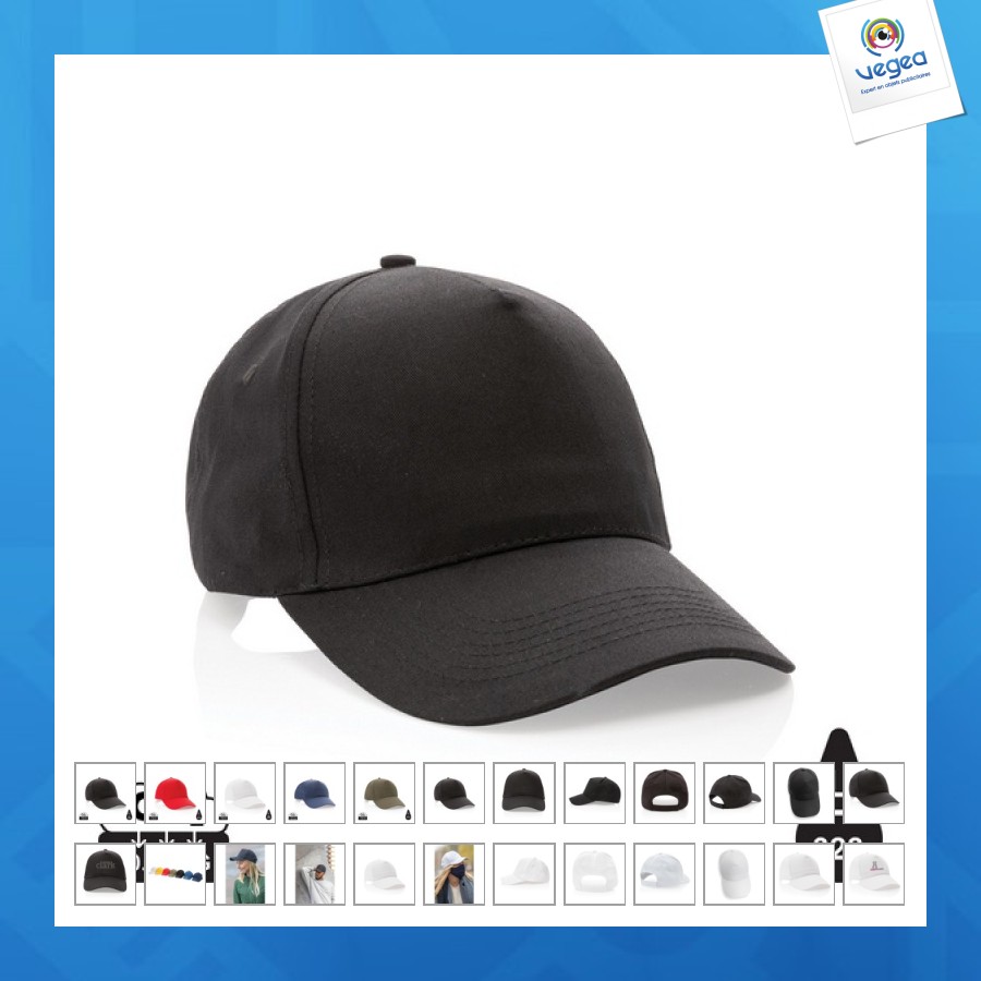 5-panel-mütze aus recycelter baumwolle 190gr impact