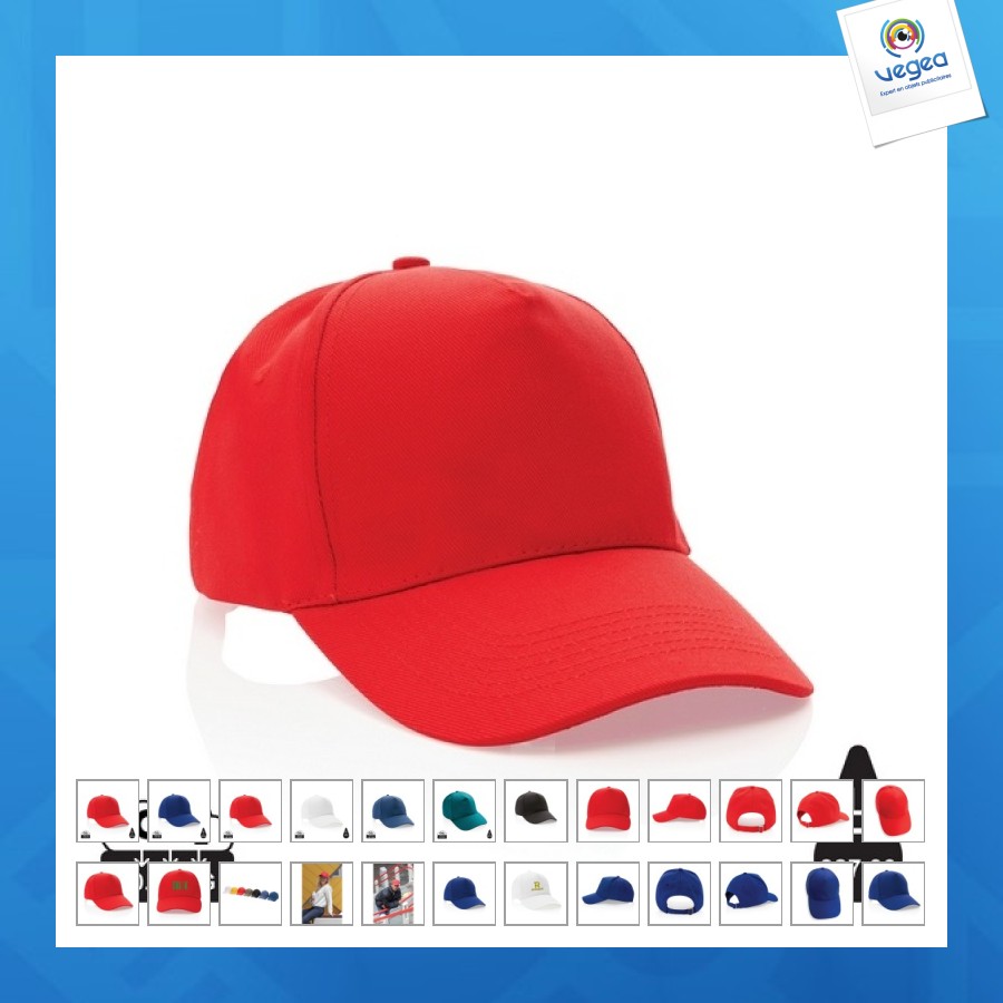 5-panel-mütze aus recycelter baumwolle 280gr impact