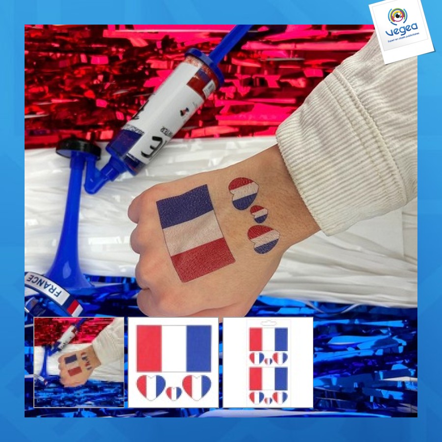 8 tatouages éphémères supporter france