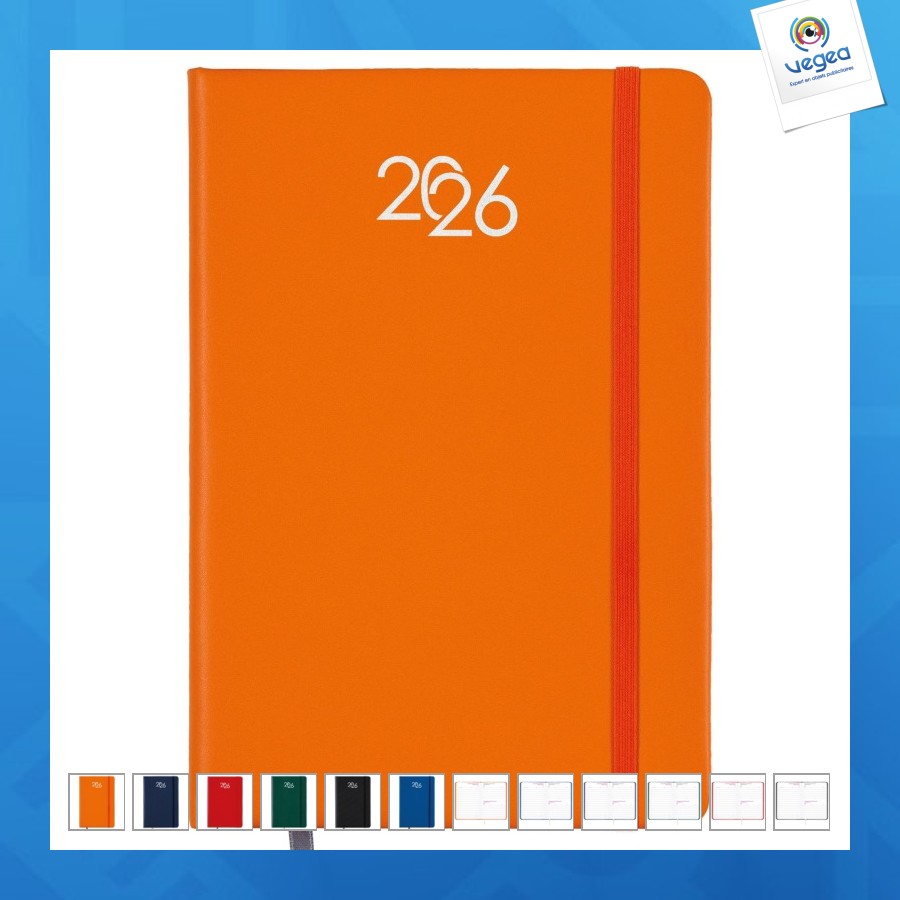 Agenda journalier 2026 avec couverture rigide en pu