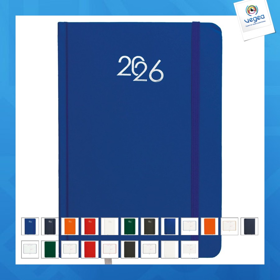 Agenda journalier 2026, couverture rigide en carton laminé