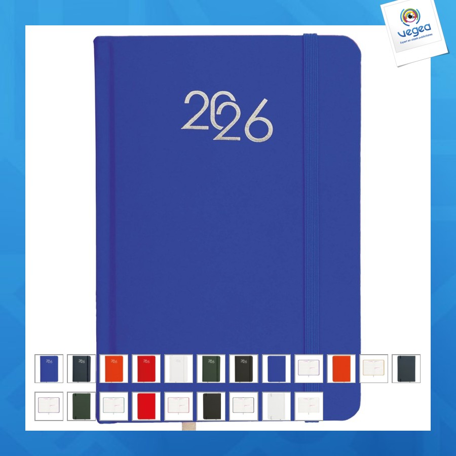 Agenda journalier 2026, couverture rigide en carton laminé