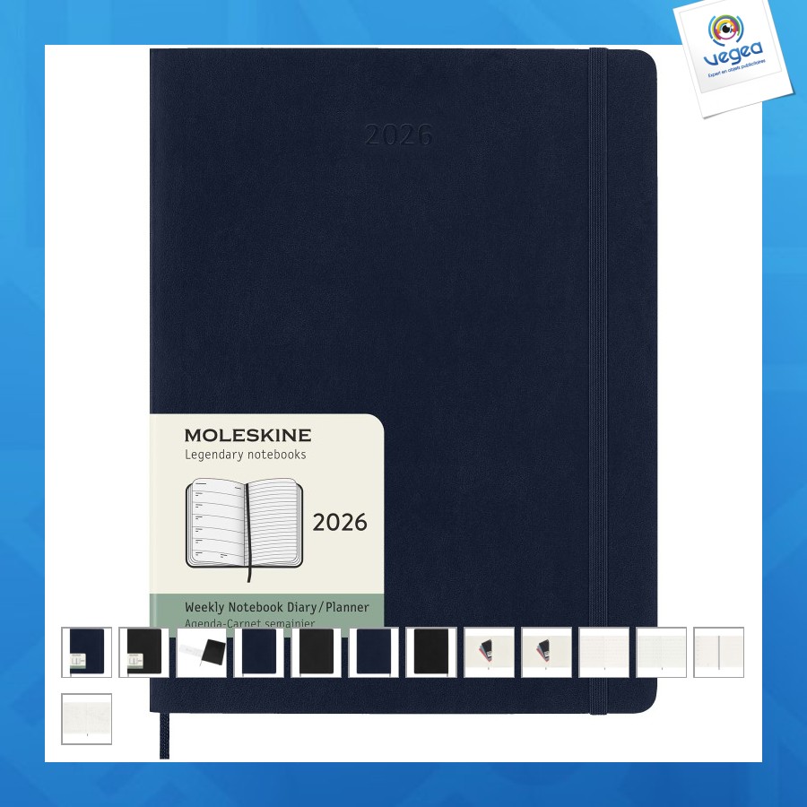 Agenda xl 12 mois moleskine à couverture souple