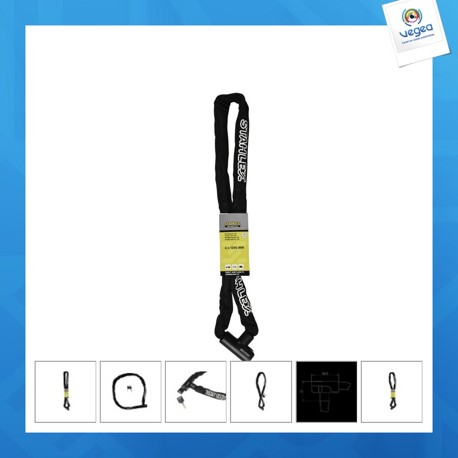 Antivol à chaîne 995 6x1200mm