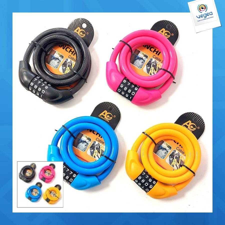 Antivol de vélo avec code fixation solide