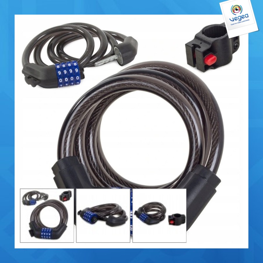Antivol pour vélo, moteur, fermoir, câble code