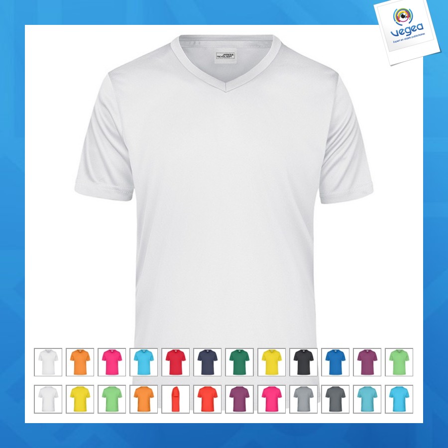 Atmungsaktives t-shirt mit v-ausschnitt
