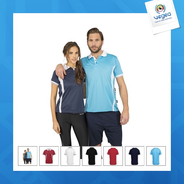 Atmungsaktives zweifarbiges poloshirt