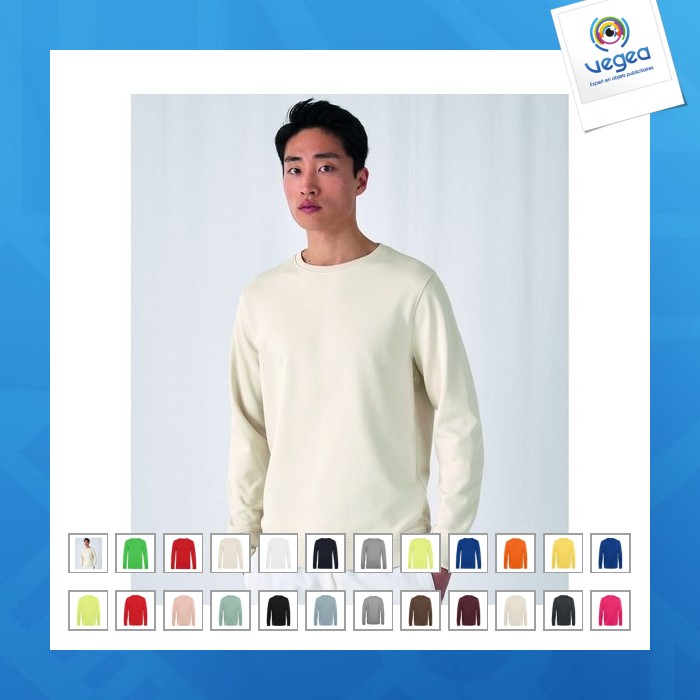 B&c bio rundhalsausschnitt - bio rundhalsausschnitt sweat - weiß