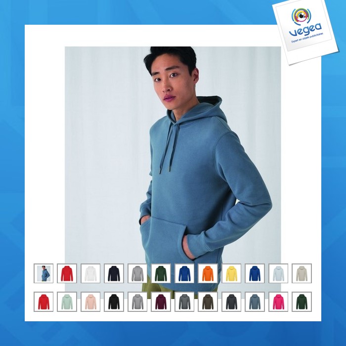 B&c king hooded - king kapuzenpullover - weiß