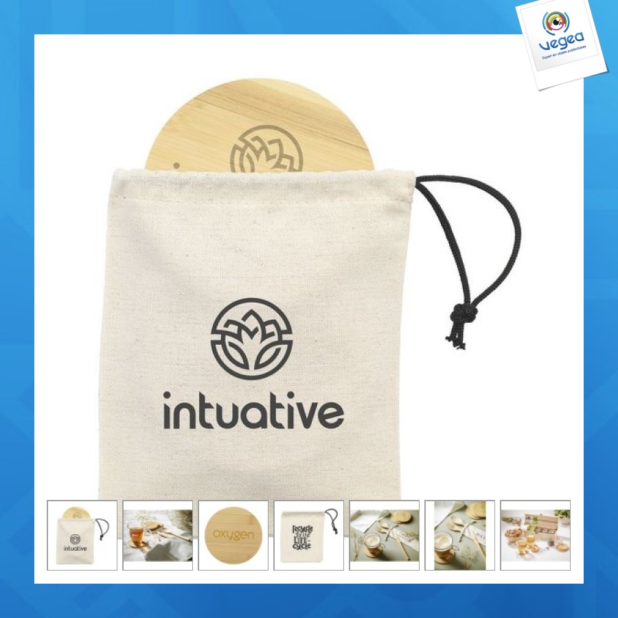 Bamboo coaster untersetzer-set
