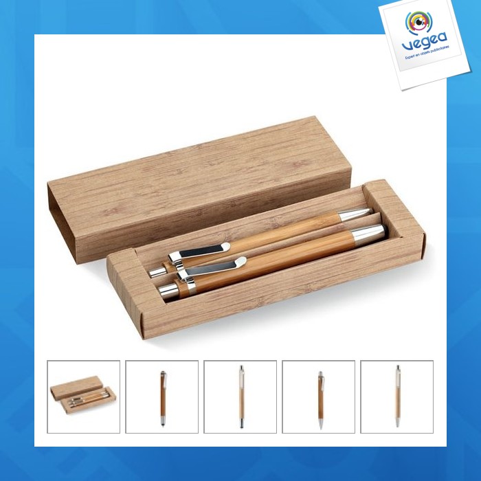 Bamboo-stift und druckbleistift-etui