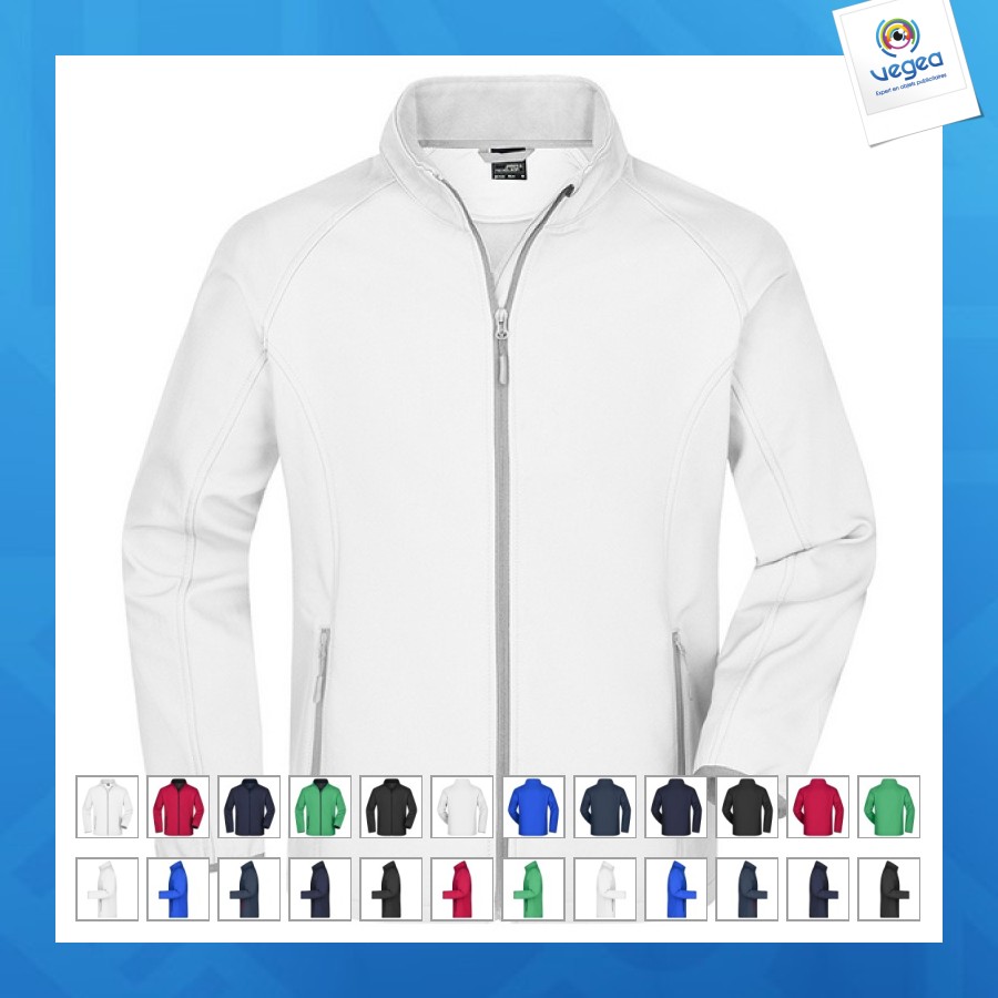 Basic-softshell-jacke in kontrastfarben