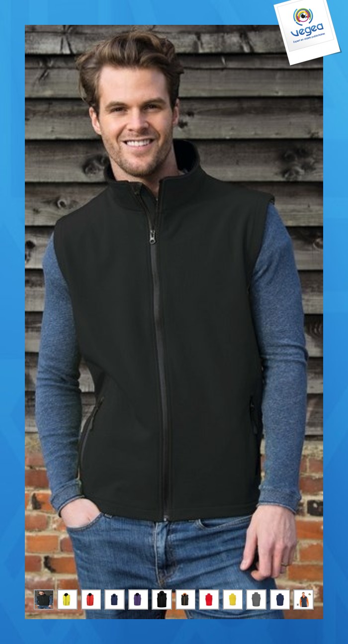 Bedruckbarer soft-shell-bodywarmer für männer