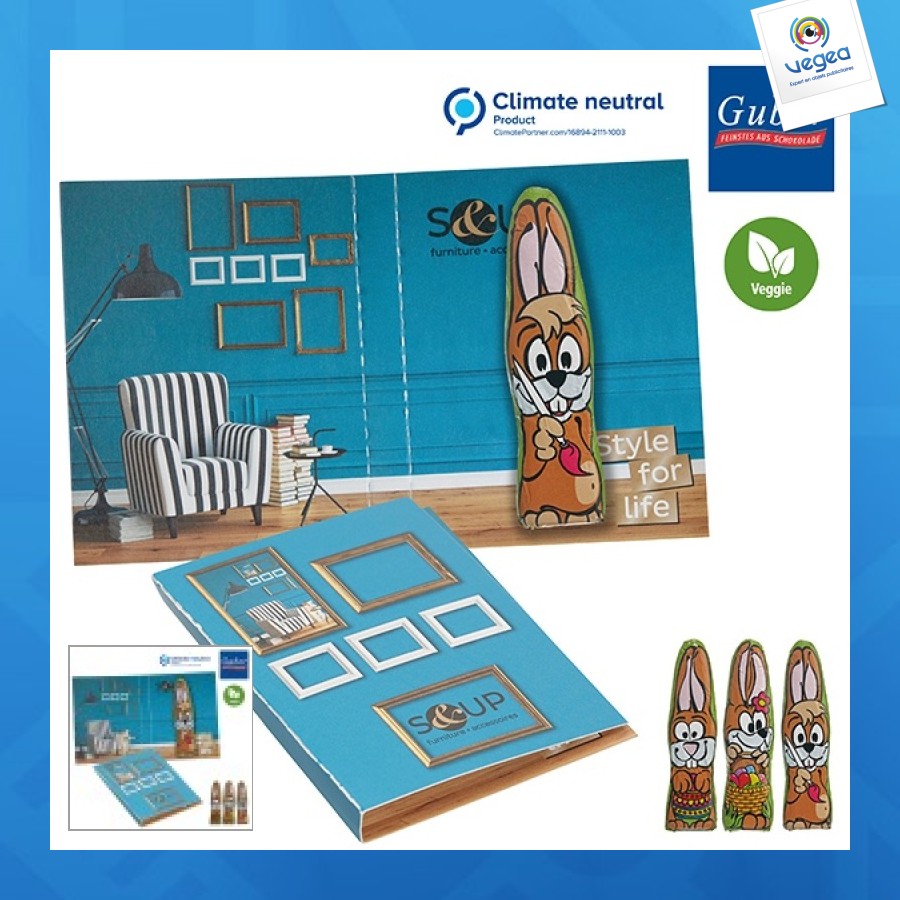Beißkarte mit schoko-osterhase mini - standardmotiv