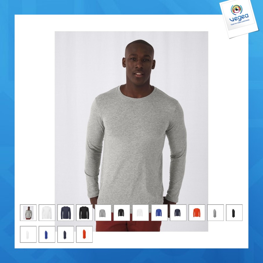 Bio-baumwoll-t-shirt für herren lsl