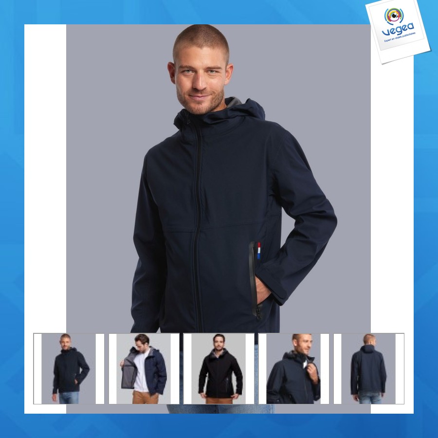 Blouson coupe-vent 2,5 couches, en polyester recyclé unisexe imperméable made in france