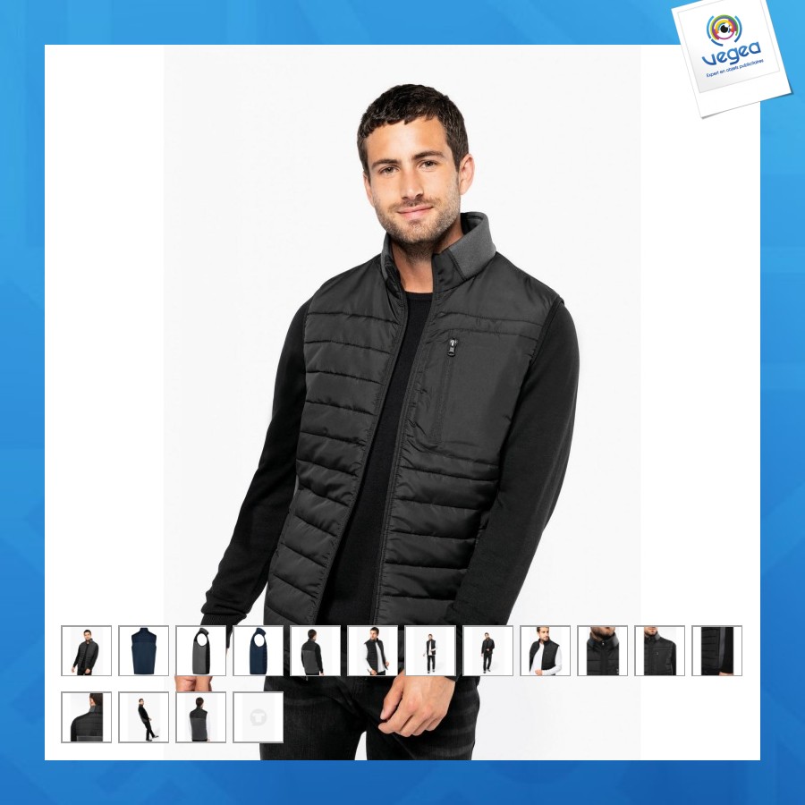 Bodywarmer aus zwei materialien speziell für transfers
