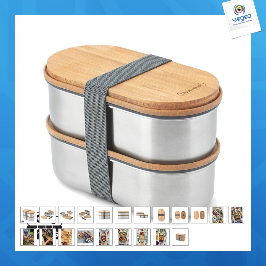 Boîte à bento double en acier inoxydable blackblum