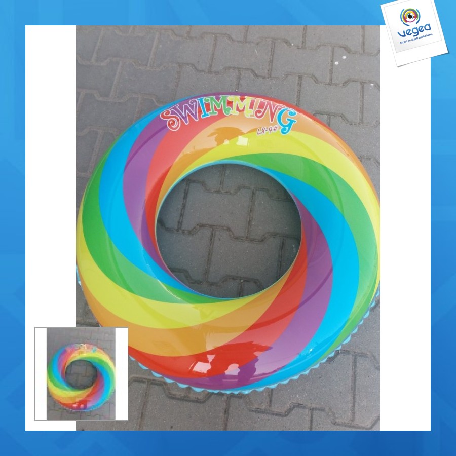 Bouée gonflable 90cm rainbow